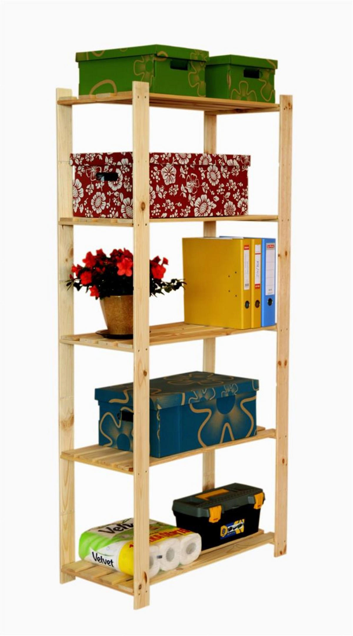 HOLZREGAL PINEPEAK 170x80x38cm 5 Fachboden 1,2cm dickes Kiefernholz Natur - Naturfarben, Holz (80/170/38cm) - PROREGAL
