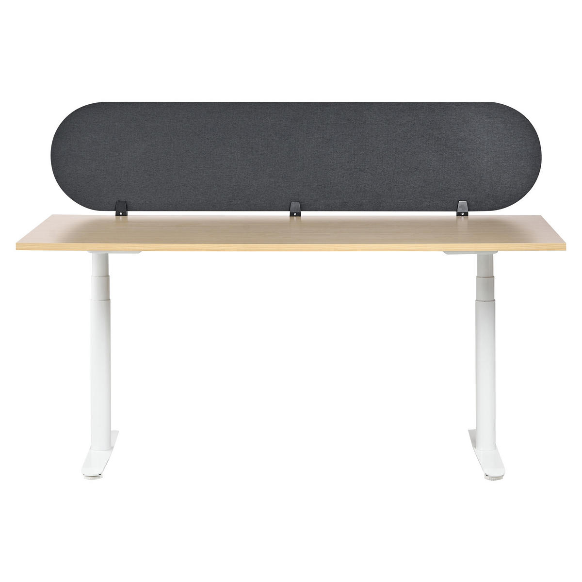 DĚLICÍ STĚNA NA STŮL 180/40 cm Tmavě šedá Sparky - tmavě šedá, textil (180/40/2cm) - Beliani