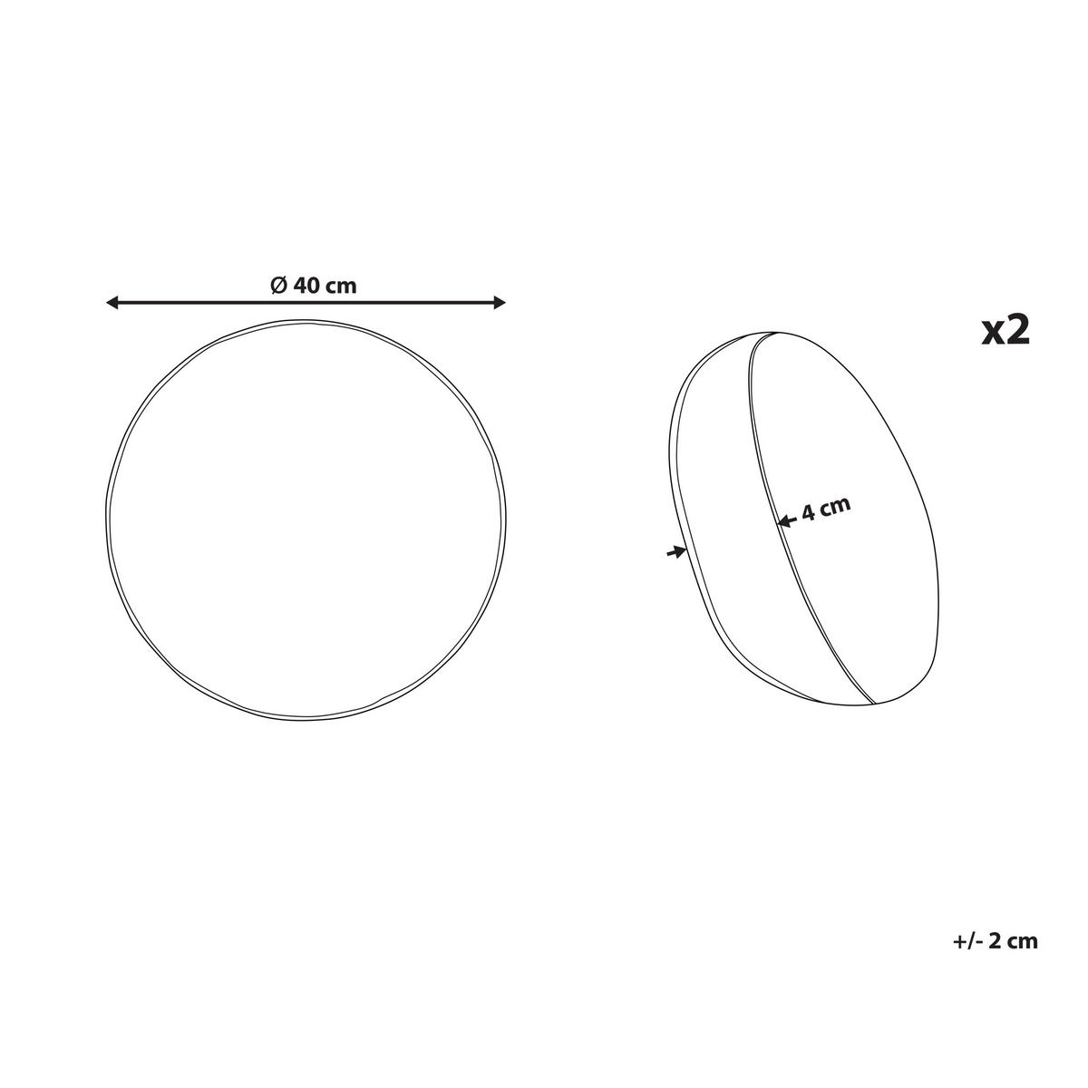 Dekokissen 2er-Set Cremeweiß 40/40 cm Thistle - Weiß/Grau, Naturmaterialen (40/40cm) - Beliani