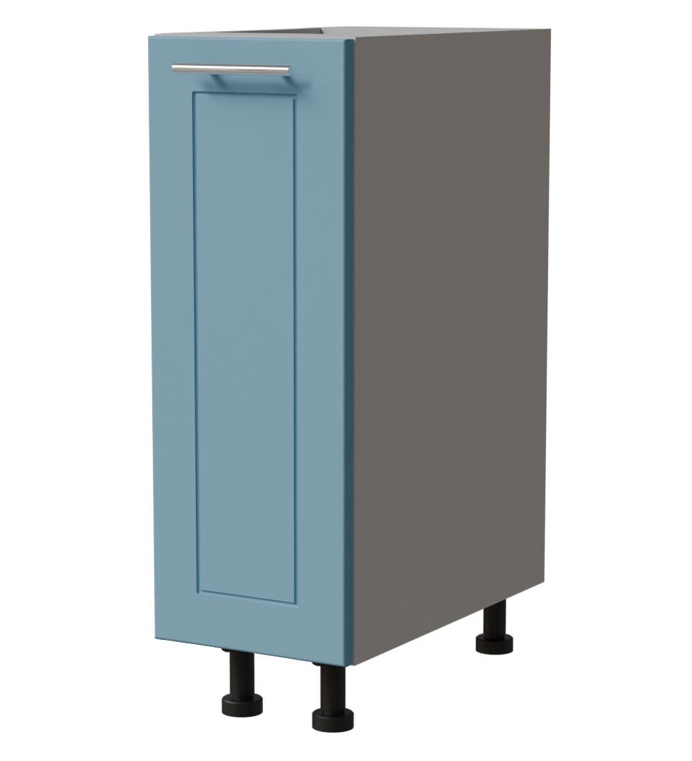 UNTERSCHRANK Bari D1D/20 Grau / RAL 5024 pastellblau 20 / 50 / 82cm - Blau/Grau, Holz/Holzwerkstoff (20/82/50cm) - Feldmann-Wohnen