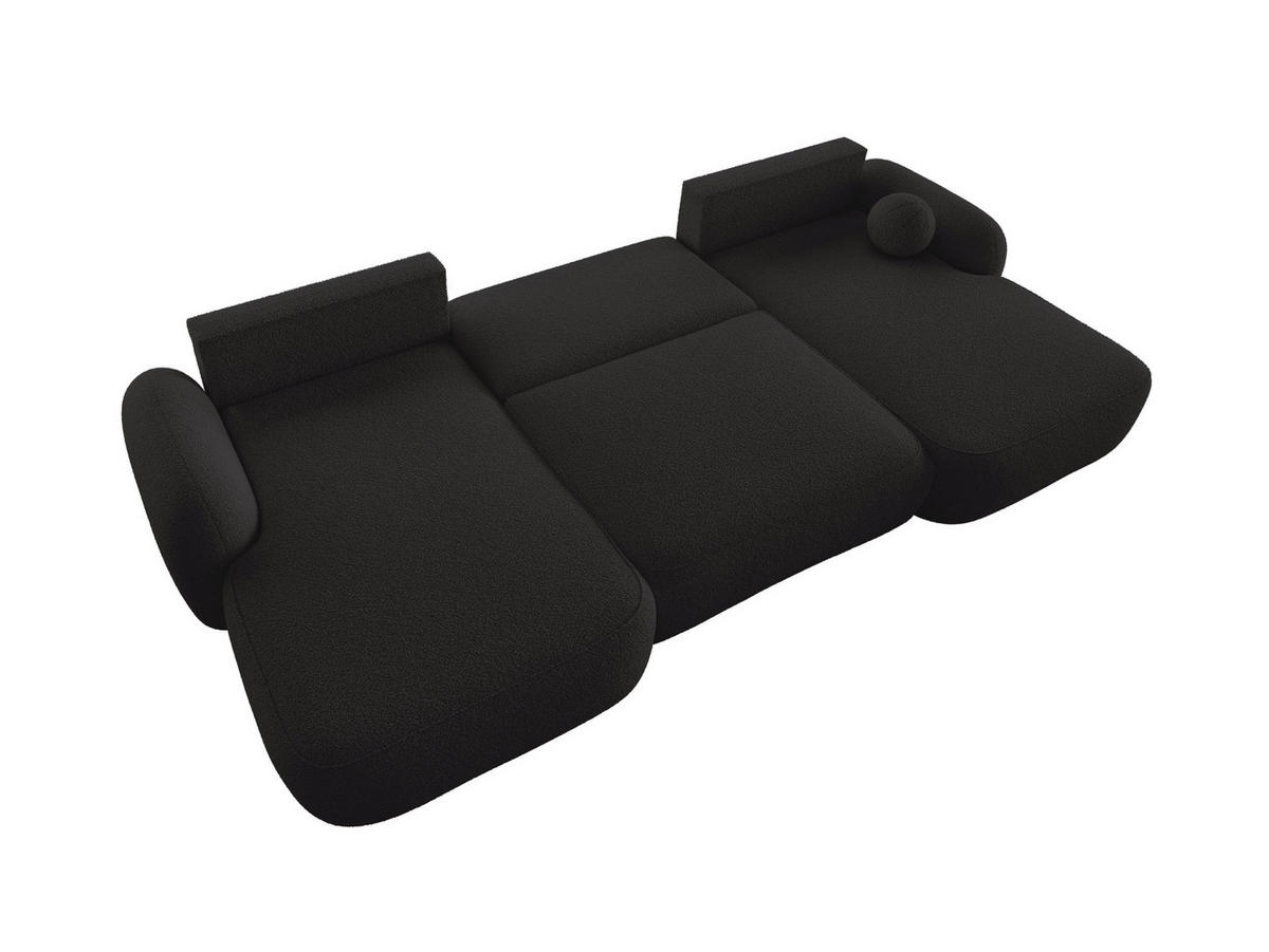 WOHNLANDSCHAFT MOLLY U TERRA FROTTE 14 mit Schlaffunktion - Schwarz, Textil (366/94/175cm) - Bedante
