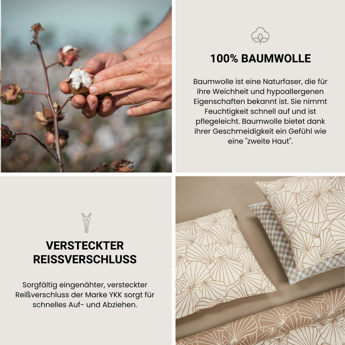 BETTWÄSCHESET Rin - Renforcé - 2-teilig - 135 x 200 cm - Grau - Grau, Textil (135/200cm) - SCHIESSER