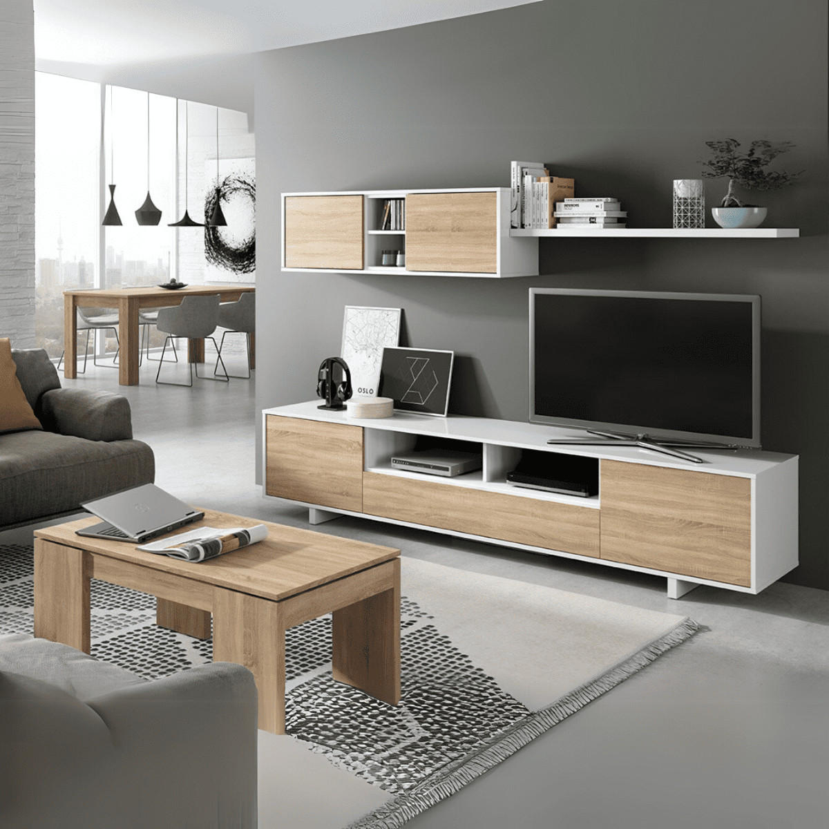 COUCHTISCH mit hochklappbarer Platte L100 cm - Kendra - Eiche Artisan, Holzwerkstoff (100/50/43cm) - Calicosy