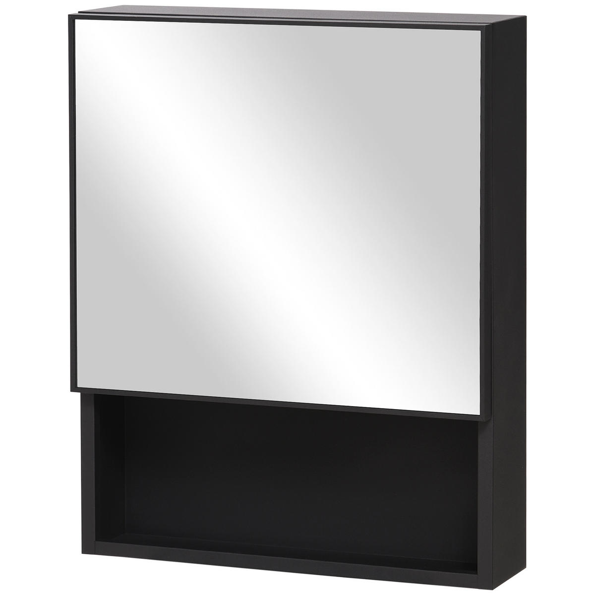 SPIEGELSCHRANK Schwarz 46/13,5/58 cm - Schwarz, Metall (46/58/13.5cm) - PANGIVO