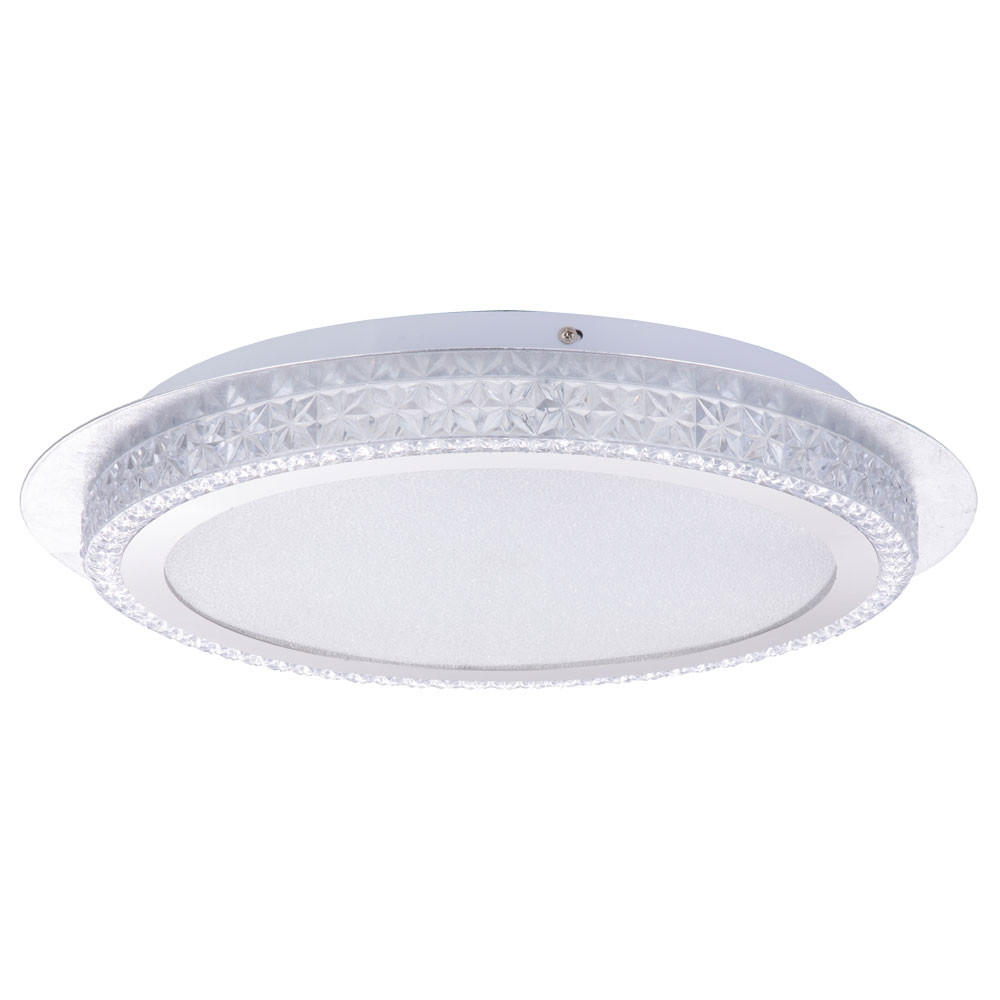 LED DECKENLEUCHTE Metall Weiß Kristalloptik - Weiß, Metall (45/45/6.7cm)