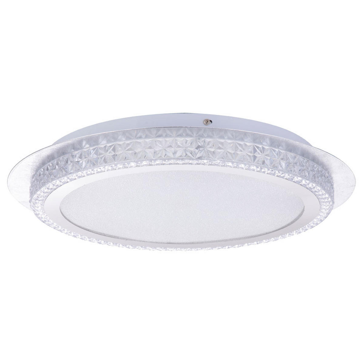 LED DECKENLEUCHTE Metall Weiß Kristalloptik - Weiß, Metall (45/45/6.7cm)