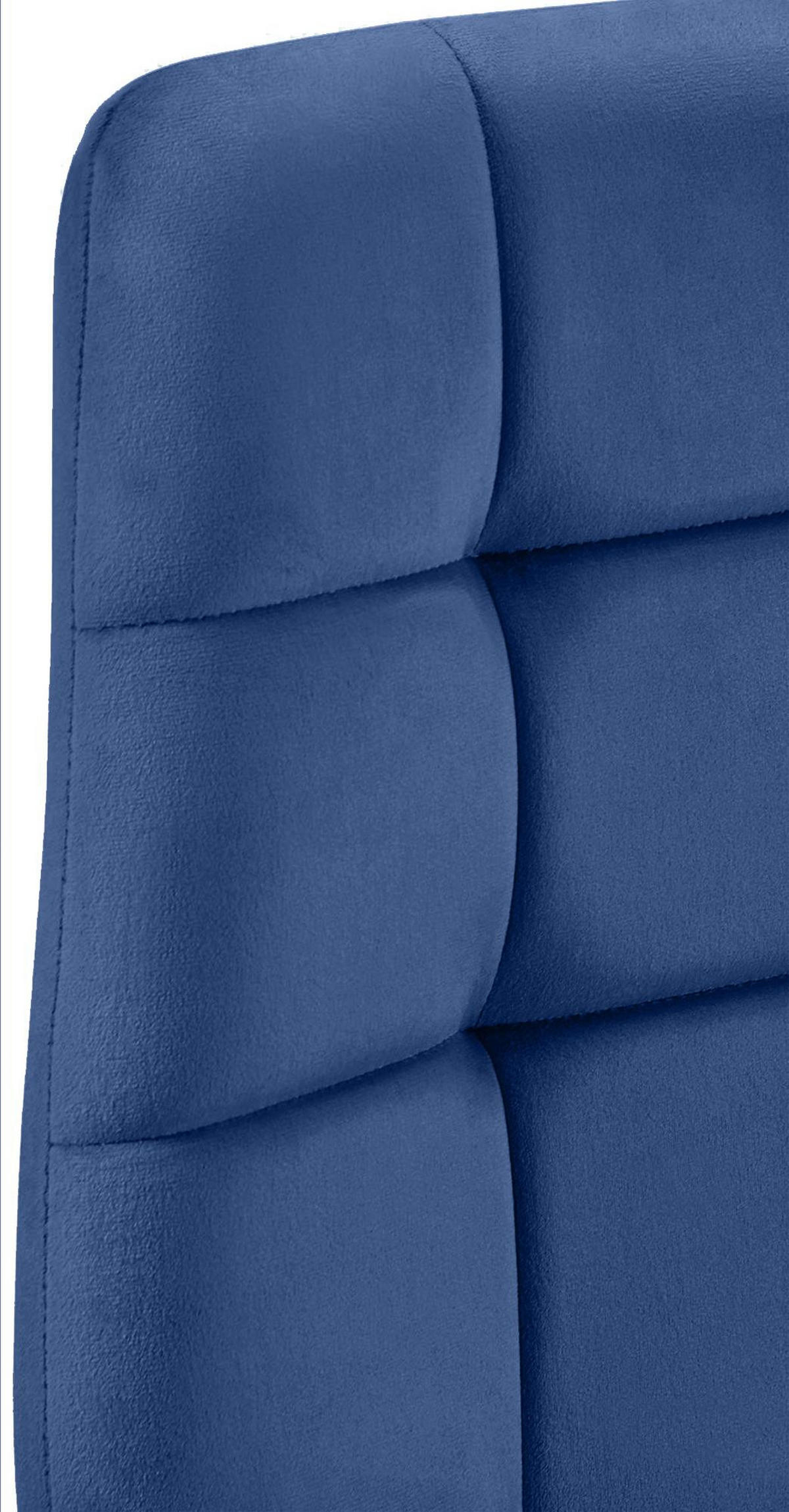 STUHL 4er Set Samt Blau - Blau/Schwarz, Textil/Metall (45/84/55cm) - CLP