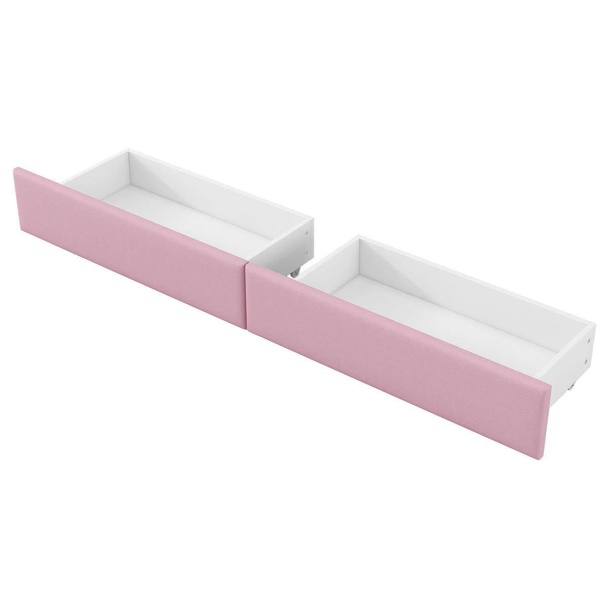 KINDERBETT 90/200 cm Rosa mit LED-Beleuchtung USB-Anschluss Schreibtisch und Schubladen - Rosa, Textil (90/200cm) - OKWISH
