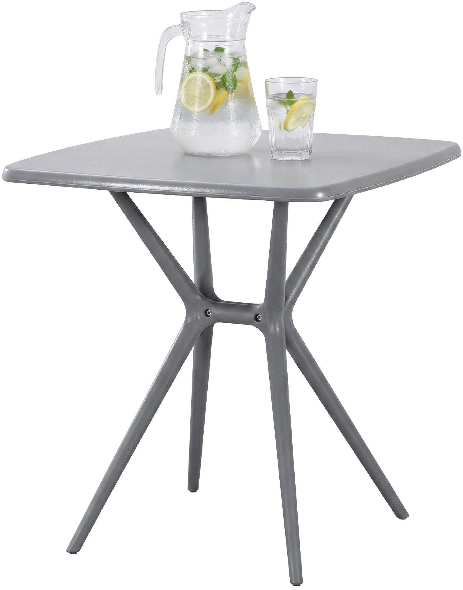 GARTENTISCH Sven eckig 72x72x76cm Kunststoff Grau Balkontisch - Grau, Kunststoff (72/72/76cm) - DELUKE
