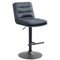 BARHOCKER Samt dunkelgrau - Dunkelgrau/Schwarz, Textil/Metall (42/94/56cm) - CLP