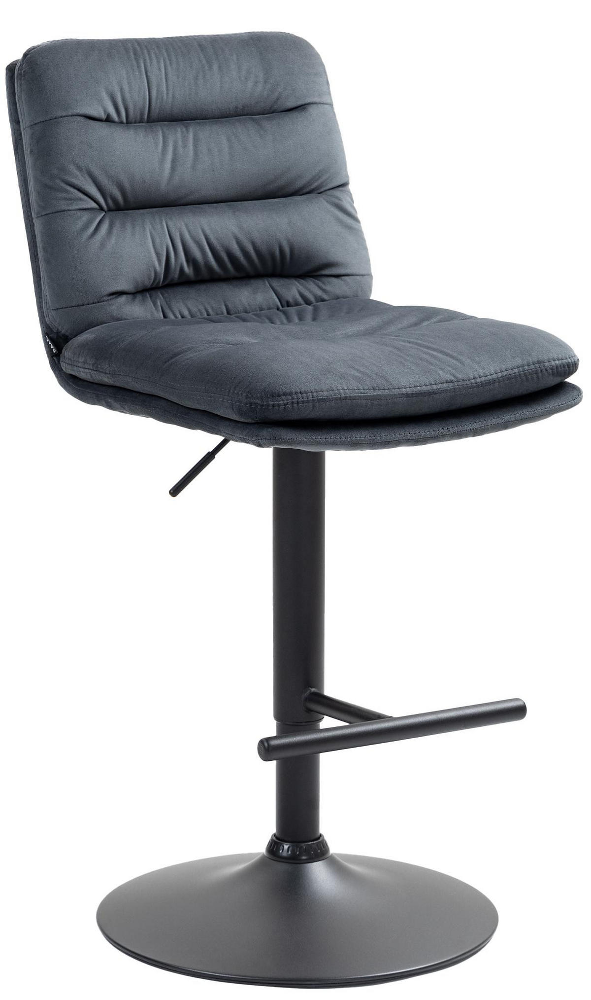 BARHOCKER Samt dunkelgrau - Dunkelgrau/Schwarz, Textil/Metall (42/94/56cm) - CLP