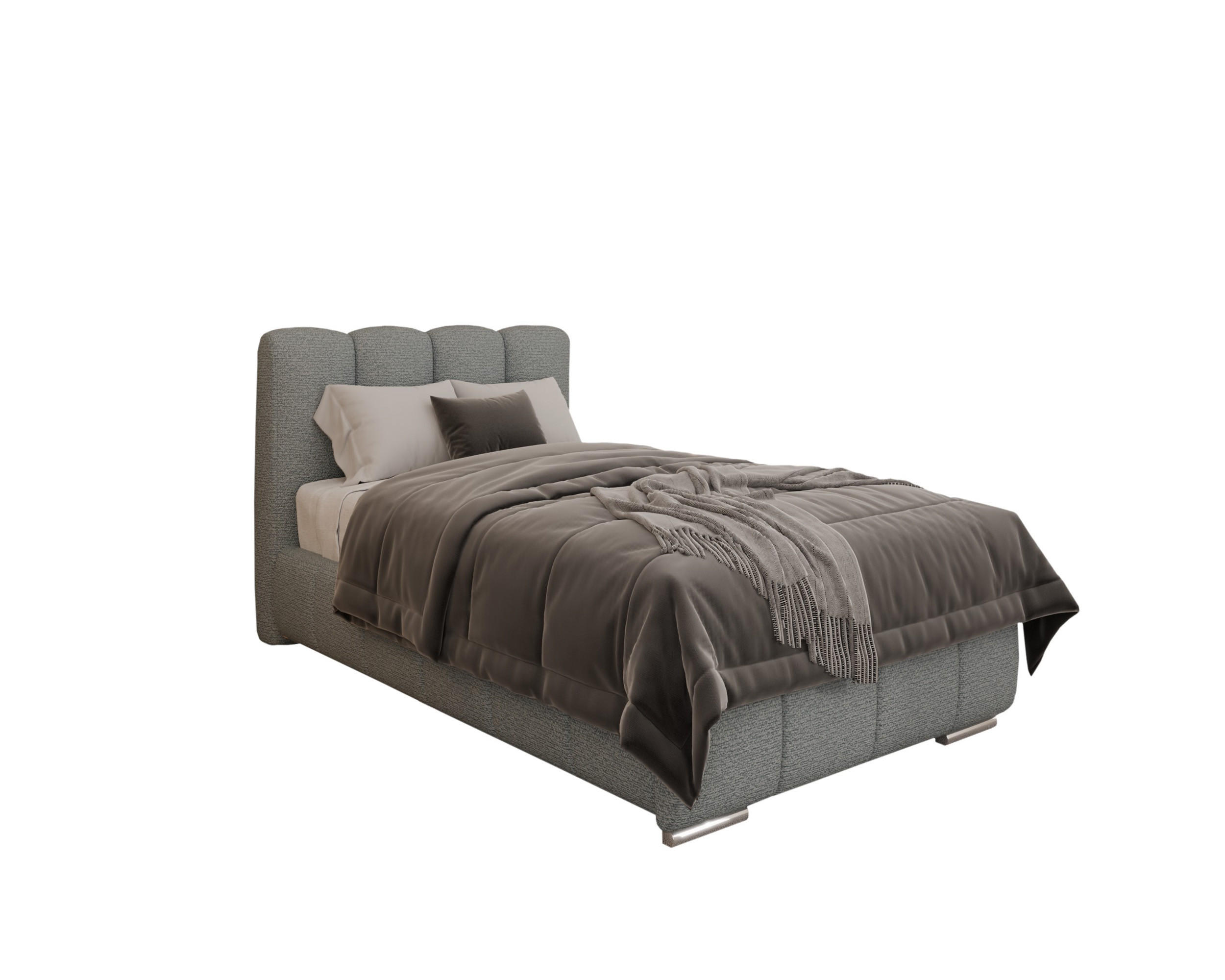 POLSTERBETT Zaira 100x200cm – Elegantes Polsterbett für modernen Wohnstil , ohne matratze, Blaugrau - Blaugrau, Holz (100/200cm) - Homesy