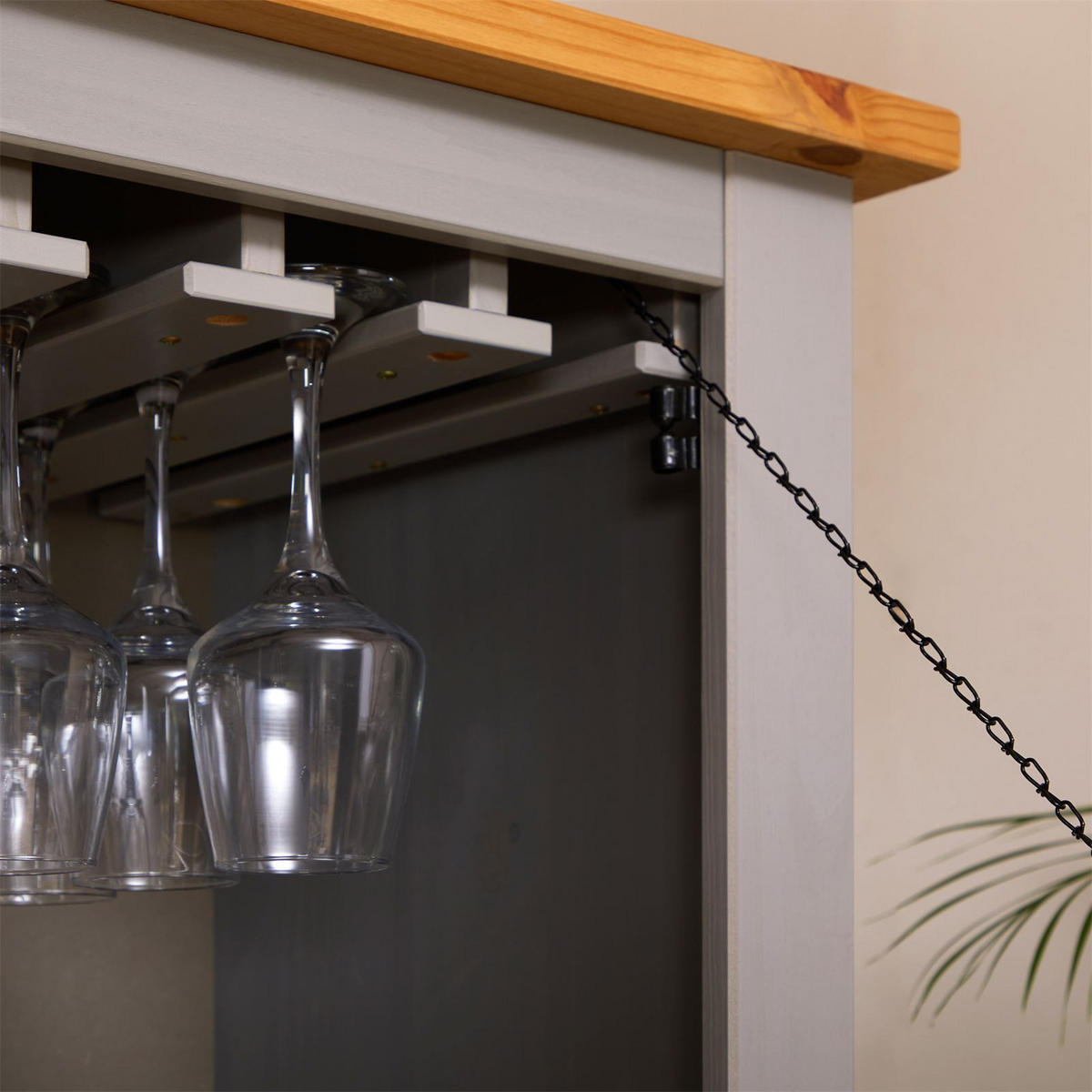 WEINSCHRANK TEQUILA - Braun/Grau, Holz (98/121/40cm) - IDIMEX