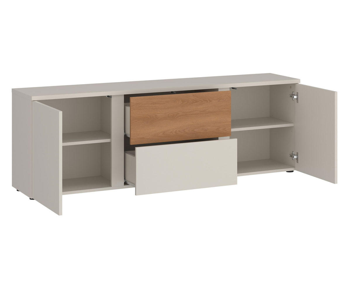LOWBOARD Hamm Kaschmir / Karamell Eiche 161 / 40 / 56cm - Eichefarben/Multicolor, Holz/Holzwerkstoff (161/56/40cm) - Feldmann-Wohnen