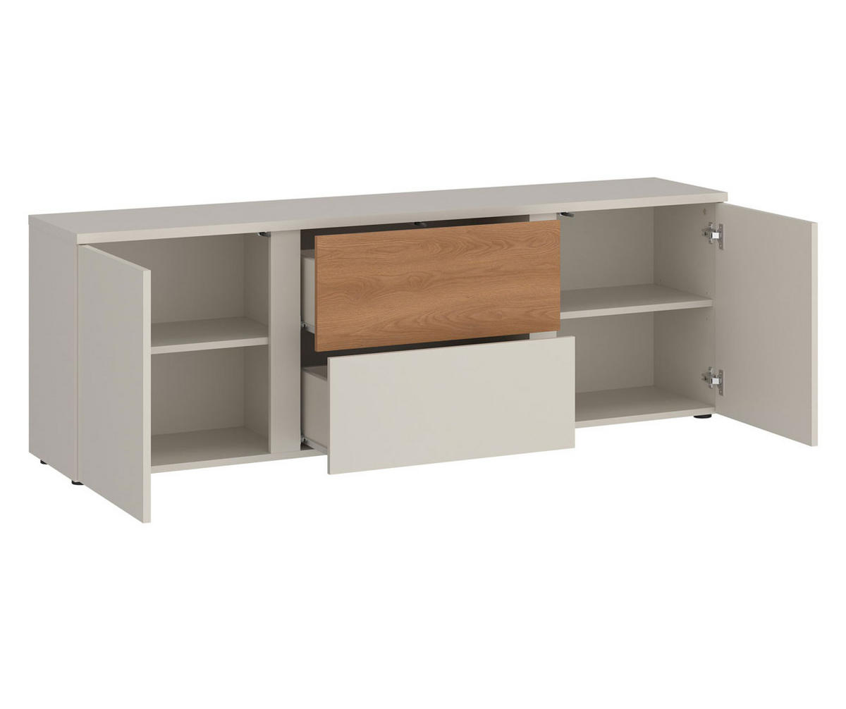 LOWBOARD Hamm Kaschmir / Karamell Eiche 161 / 40 / 56cm - Eichefarben/Multicolor, Holz/Holzwerkstoff (161/56/40cm) - Feldmann-Wohnen
