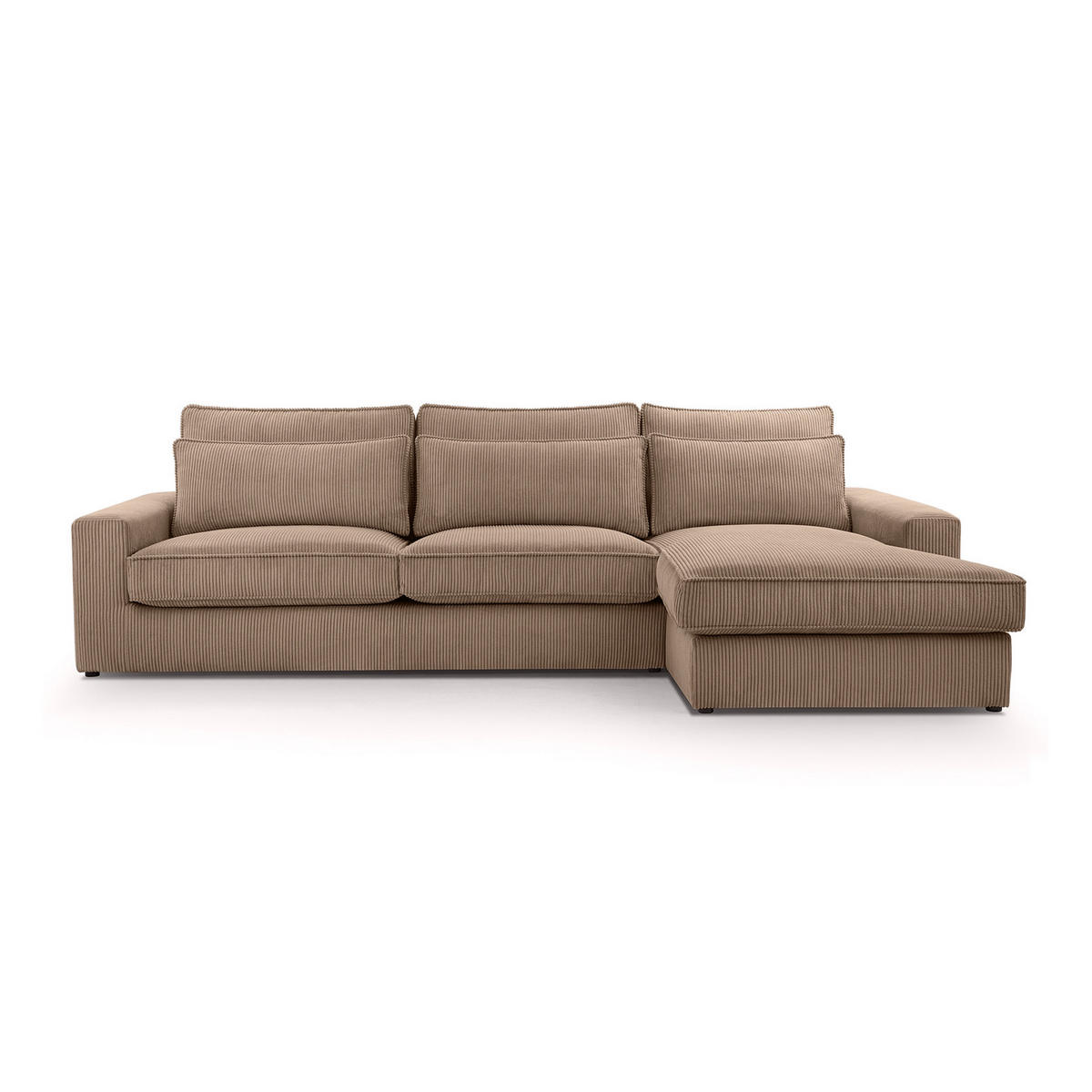 ECKSOFA 4 Sitzer Medan Mini, Braun - Braun, Textil (276/176cm) - Fedve