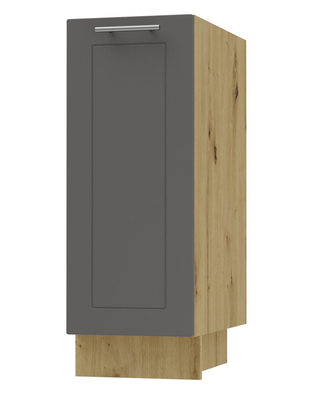 KÜCHENUNTERSCHRANK Kvantum D1D/30 Graphit Matt / Eiche Artisan Matt 30 / 50 / 82cm - Graphitfarben/Eiche Artisan, Holz/Holzwerkstoff (30/82/50cm) - Feldmann-Wohnen