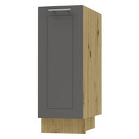 KÜCHENUNTERSCHRANK Kvantum D1D/30 Graphit Matt / Eiche Artisan Matt 30 / 50 / 82cm - Graphitfarben/Eiche Artisan, Holz/Holzwerkstoff (30/82/50cm) - Feldmann-Wohnen