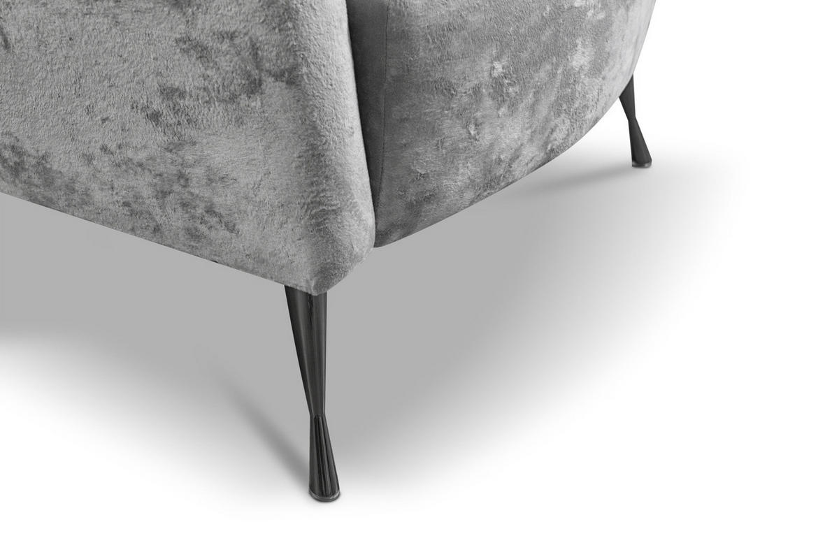 POLSTERSESSEL Adria mit Metallfüßen - Schwarz/Grau, Holzwerkstoff/Textil (87/78/83cm) - Ravio