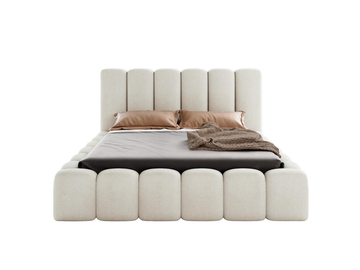 POLSTERBETT VELORA 200x200 ECRU - Ecru, Textil (200/200cm) - Luxkor24