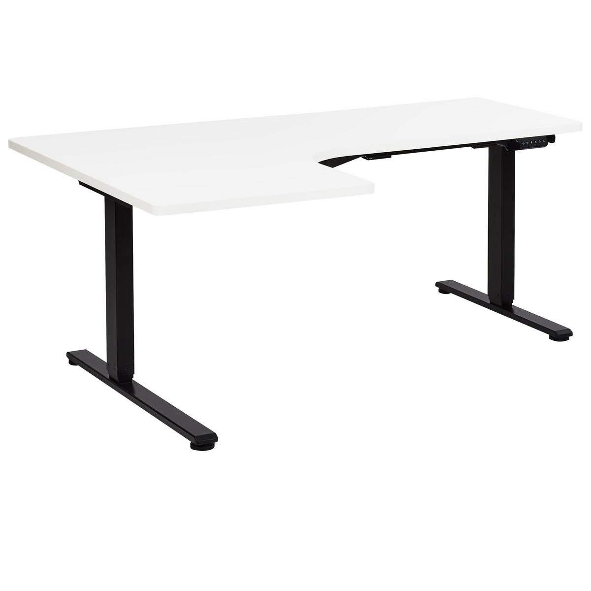 SCHREIBTISCH 160x60 cm elektrisch Schwarz/Weiß Destines - Schwarz/Weiß, Holzwerkstoff (109/160/60cm) - Beliani