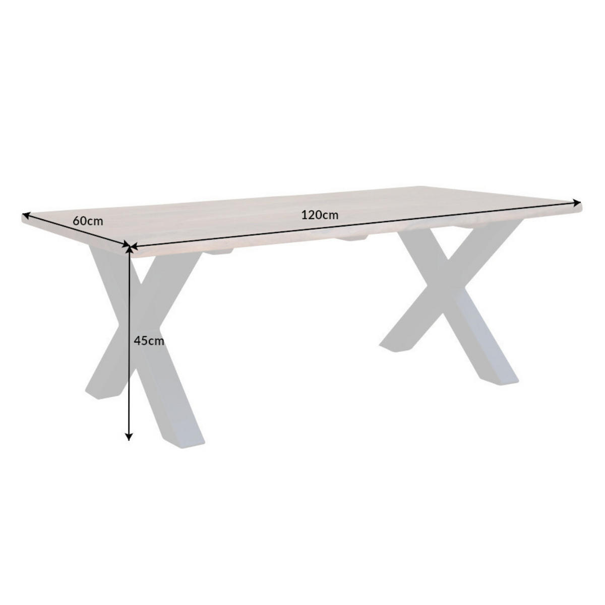 COUCHTISCH MAMMUT Akazie Honey Finish 120 cm - Braun, Holz (60/120/45cm) - riess-ambiente
