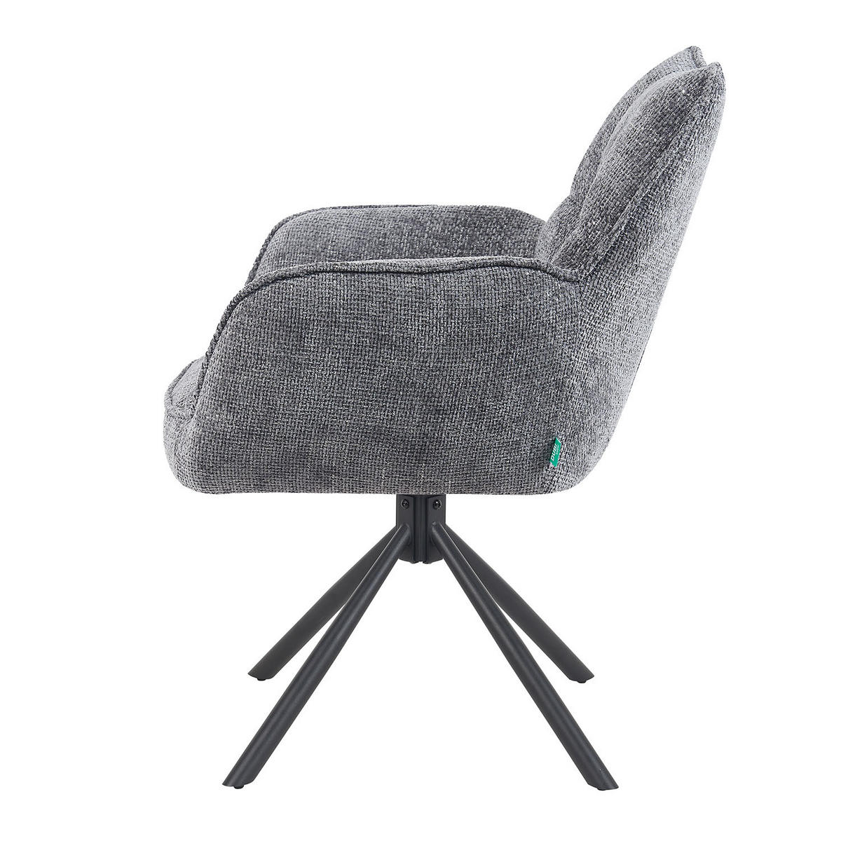 DREHSTUHL Mika-Daan - Schwarz/Grau, Textil/Metall (59/84/66cm) - DUBI Möbel