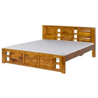 BETT Massivholz Akazie 180 x 200 x 90 hellbraun OXFORD #0253 - Braun, Holz (180/200cm) - Massivmoebel24