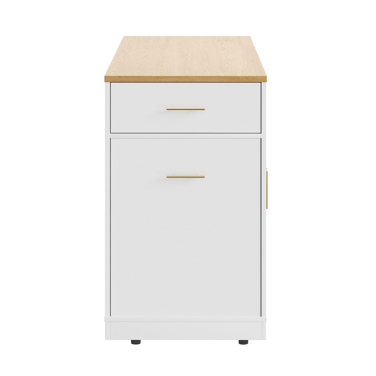 KÜCHENINSEL 120/50/92 cm weiß aus MDF mit Rollen - Weiß, Holzwerkstoff (120/92/50cm) - OKWISH