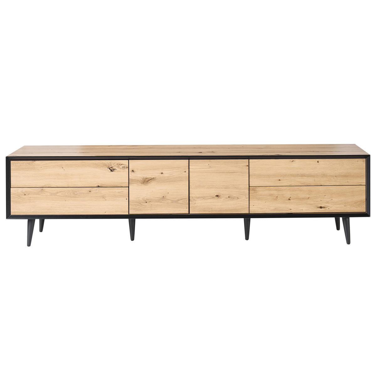 TV-MÖBEL Hellbraun Silverton - Hellbraun/Schwarz, Holzwerkstoff (180/46/37cm) - Beliani