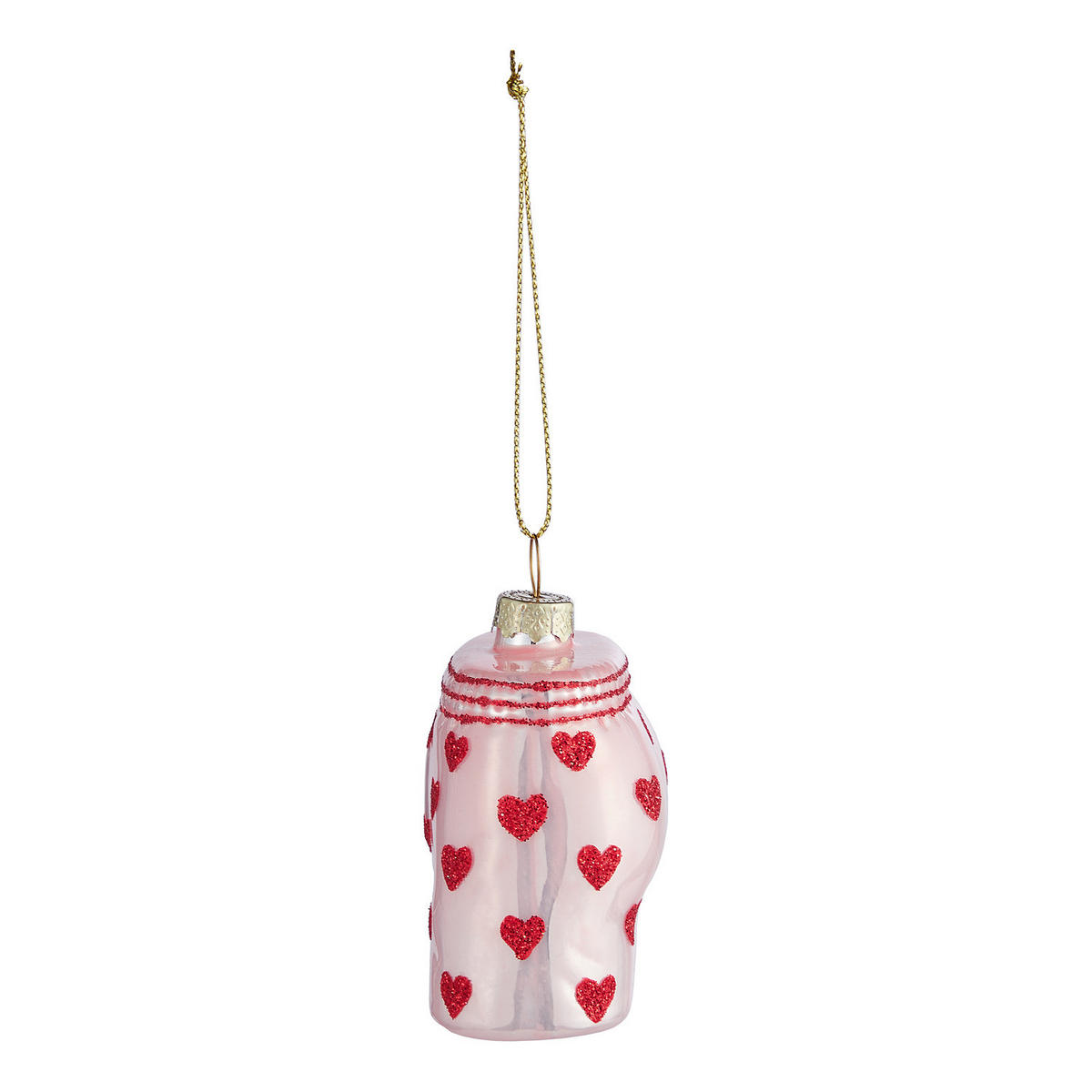 BAUMANHÄNGER Hang On Shorts mit Herzchen - Rot/Weiß, Glas (3/6/6cm) - Butlers