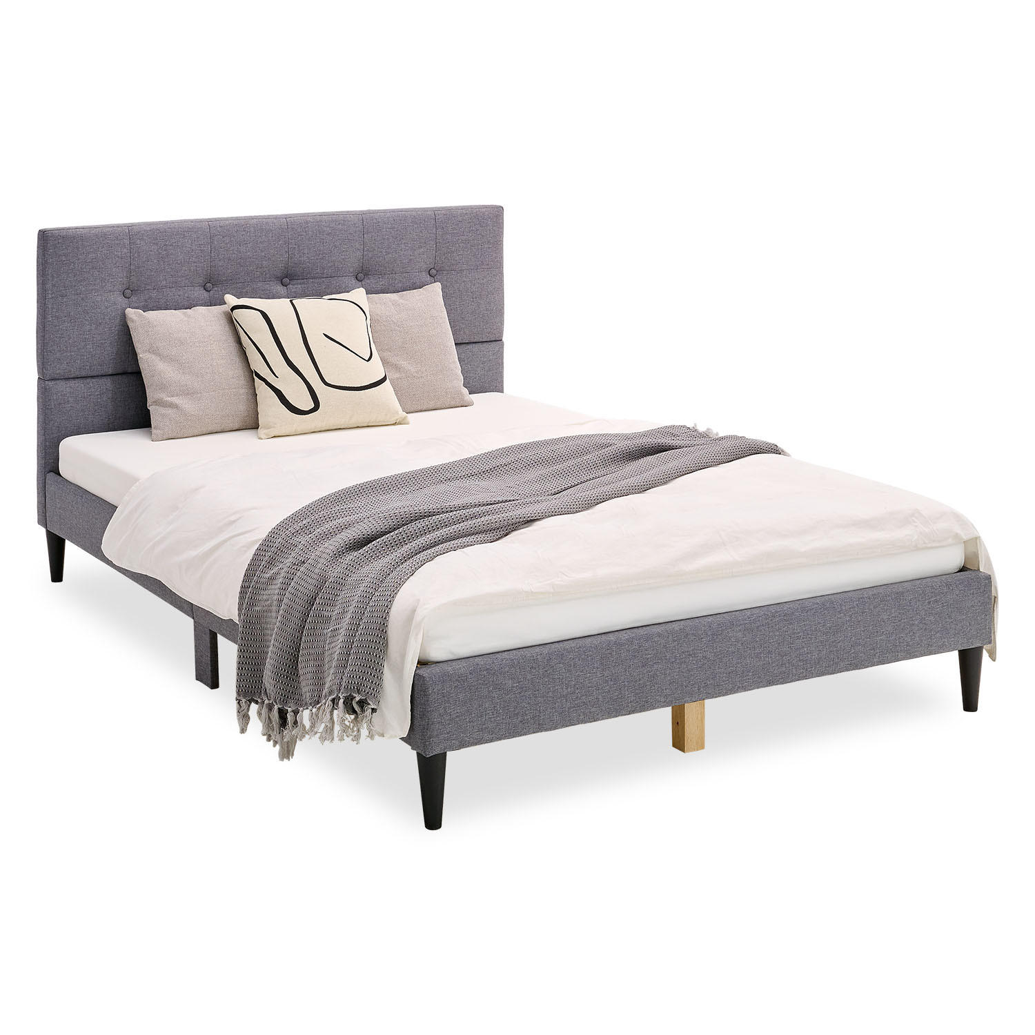 POLSTERBETT mit Lattenrost 120/200 cm in Grau - Grau, Textil (120/200cm) - Homestyle4u