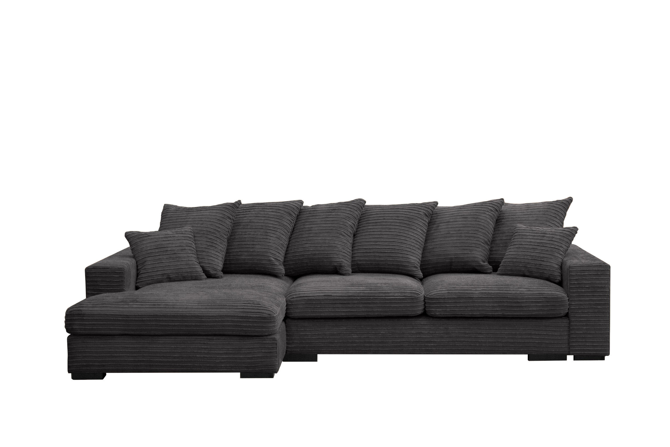ECKSOFA Mit Schlaffunktion Und Bettkasten Couch L-form Gabon Stoff Zoom Graphit Links - Graphitfarben, Holz (155/285cm) - Kaiser Möbel