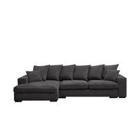 ECKSOFA Mit Schlaffunktion Und Bettkasten Couch L-form Gabon Stoff Zoom Graphit Links - Graphitfarben, Holz (155/285cm) - Kaiser Möbel