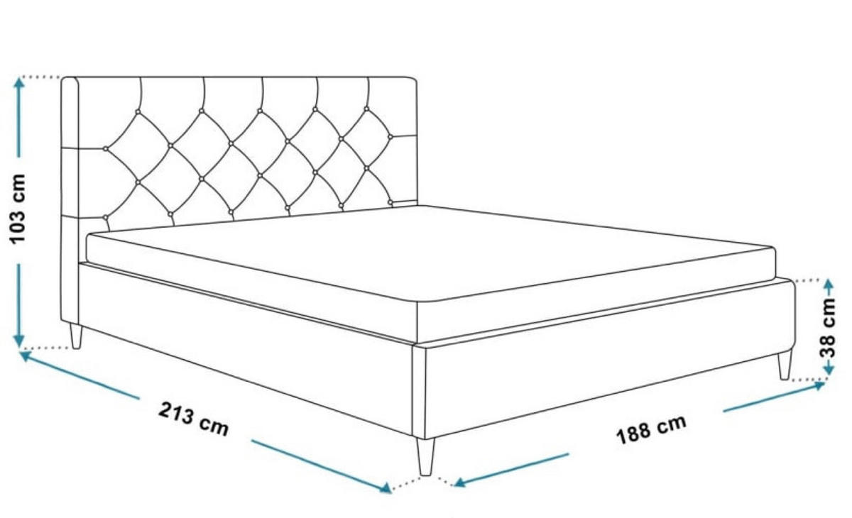 BETT Schwarz LUXO 6 Gepolstert Auf Hohen Beinen 180x200 cm - Eichefarben/Schwarz, Textil (180/200cm) - Sepro Meble