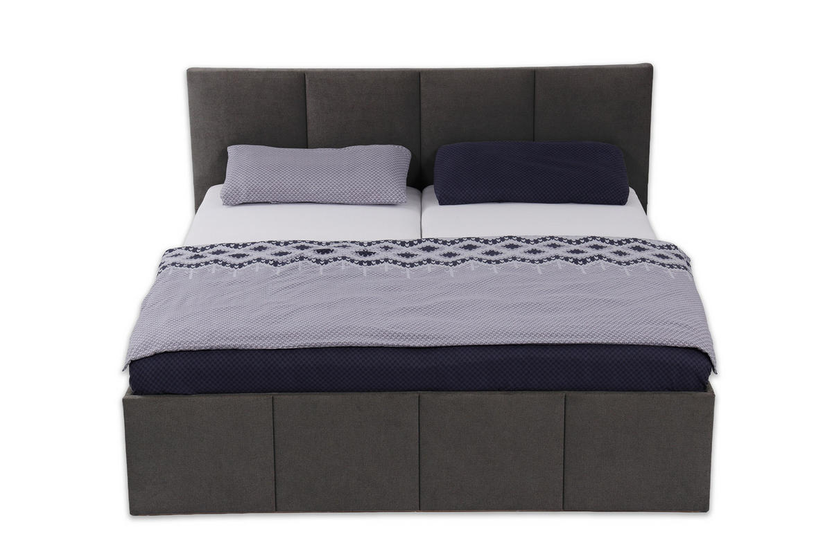 POLSTERBETT Dalas Anthrazit 180 x 200 x 40 cm Stauraum Mit hochwertiger Matratze H2 (bis 100 kg) und Lattenrost - Anthrazit, Holz (180/200cm) - Halmon Schlafkomfort Betten 
