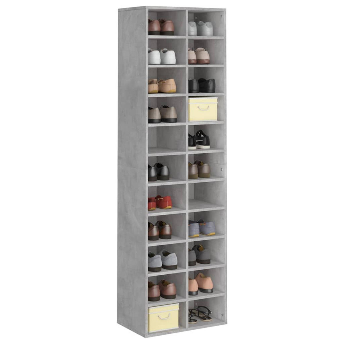 SCHUHSCHRANK Betongrau 54/34/183 Cm Holzwerkstoff - Grau, Holz/Holzwerkstoff (34/183/54cm) - vidaXL
