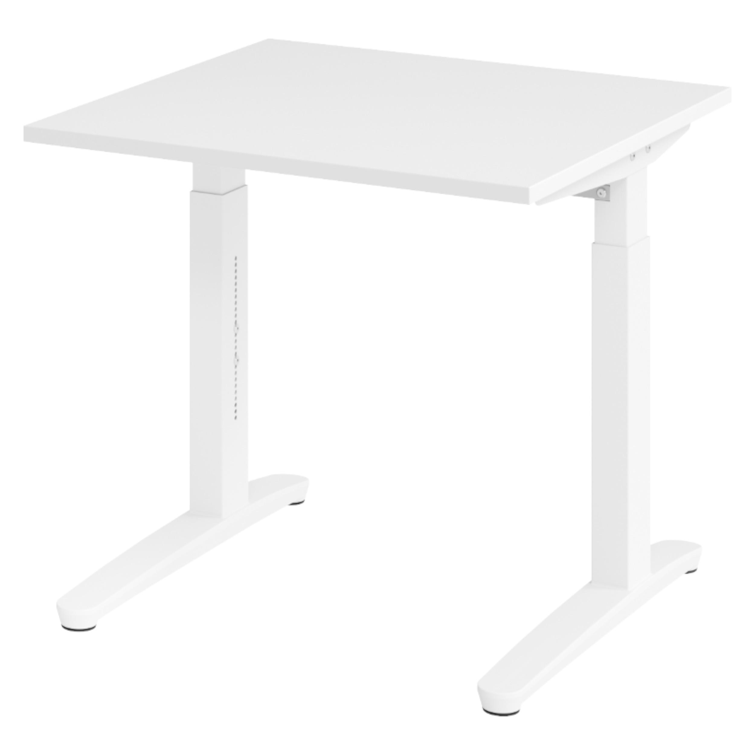 SCHREIBTISCH Serie-XB 80/80/74 cm in Weiß/Weiß - Weiß, Holzwerkstoff (80/80/74cm) - bümö