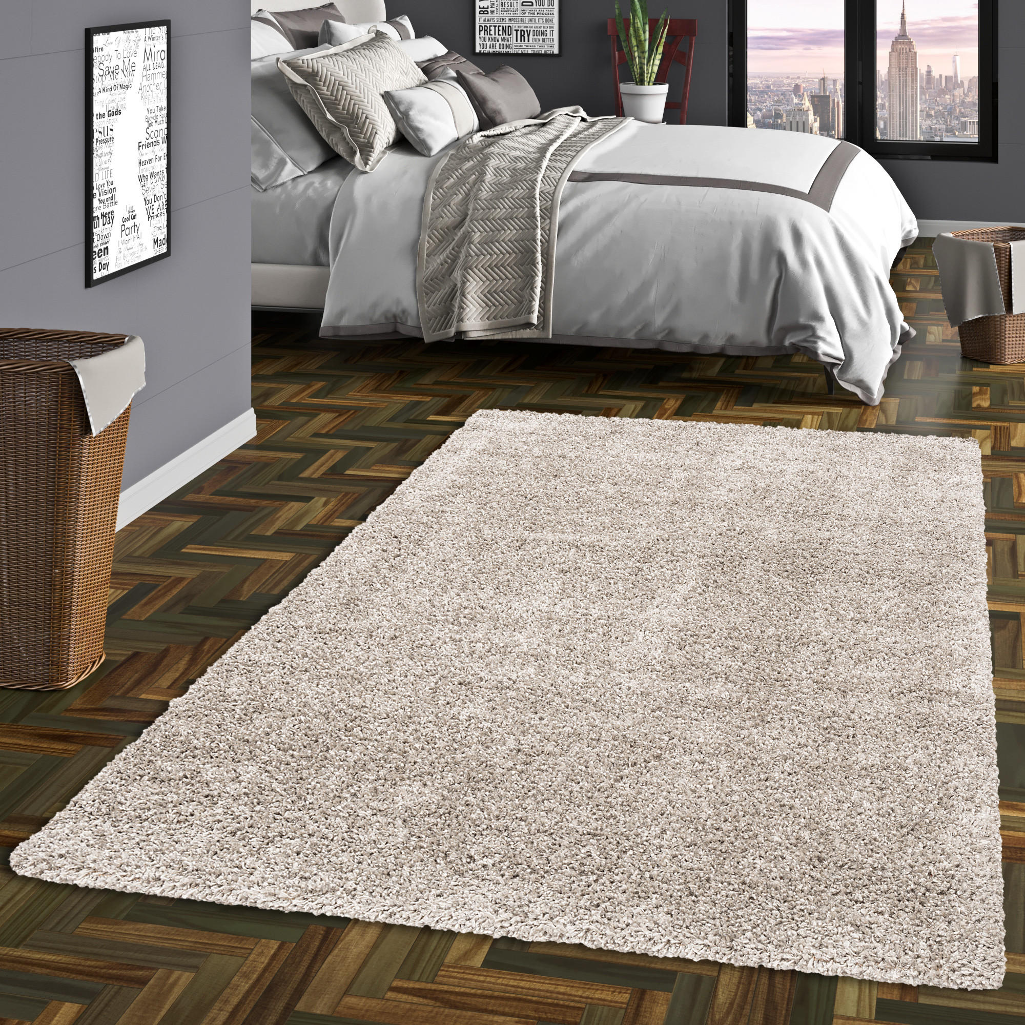HOCHFLOR LANGFLOR SHAGGY TEPPICH COMFY MIX - Silberfarben, Textil (120/170cm) - Pergamon
