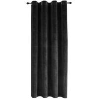 VORHANG Ösen Samt 140/145 cm schwarz - Schwarz, Textil (140/145cm) - TiborTex
