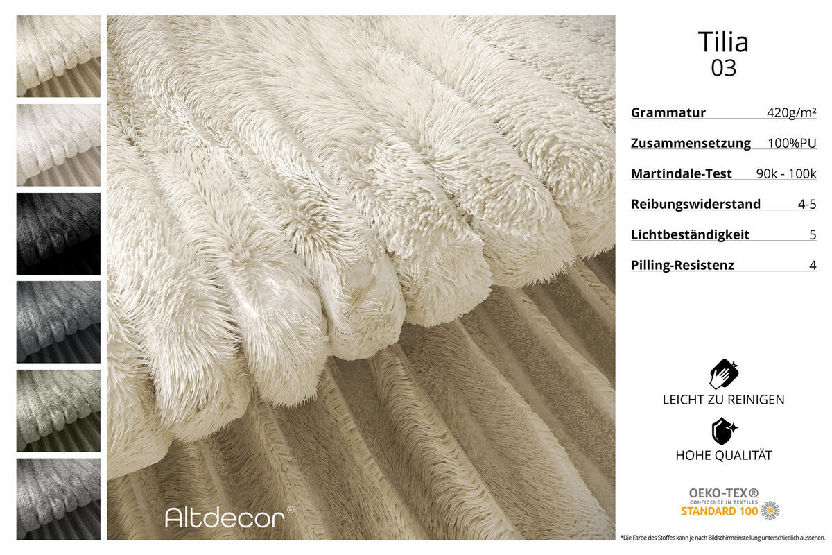 BOXBETT mit Matratze H3 und Lattenrost - TOLO-Z - 140x200 Cord - Creme - Champagner, Holzwerkstoff (140/200cm) - ALTDECOR