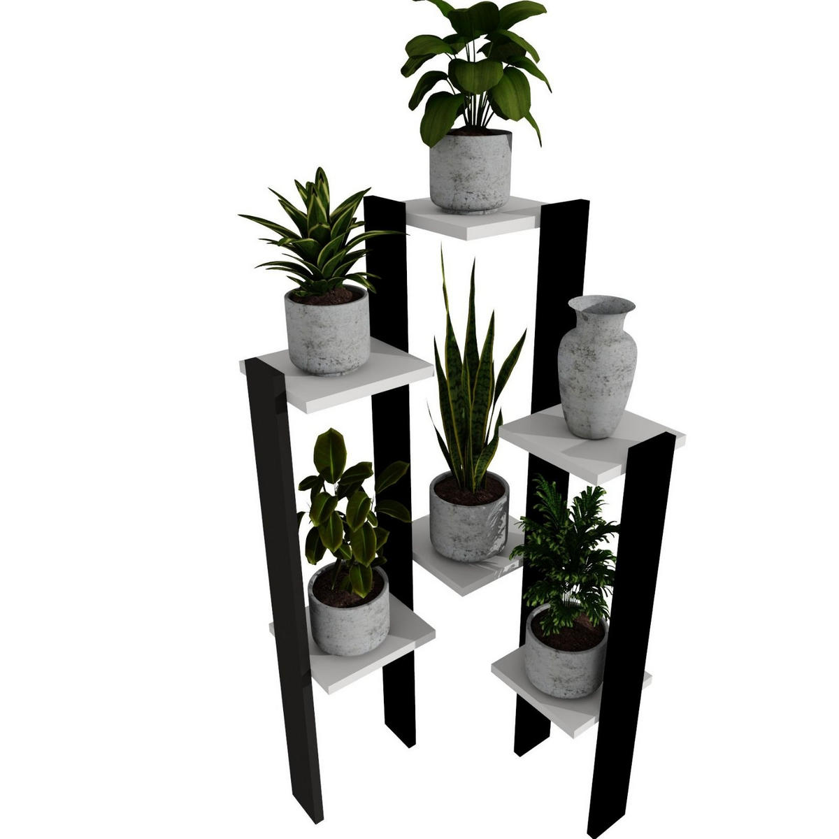 BLUMENSTÄNDER M6 - Weiß, Holzwerkstoff (49/108/48cm) - RAUMHIRSCH FURNITURE