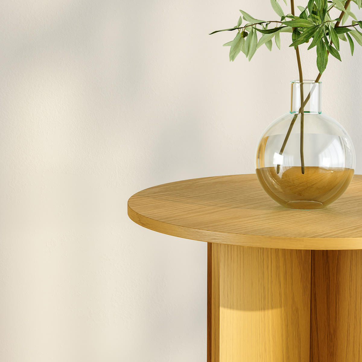 PŘÍDAVNÝ STOLEK Vappevn - barva dubu, kompozitní dřevo (40/40/60cm)