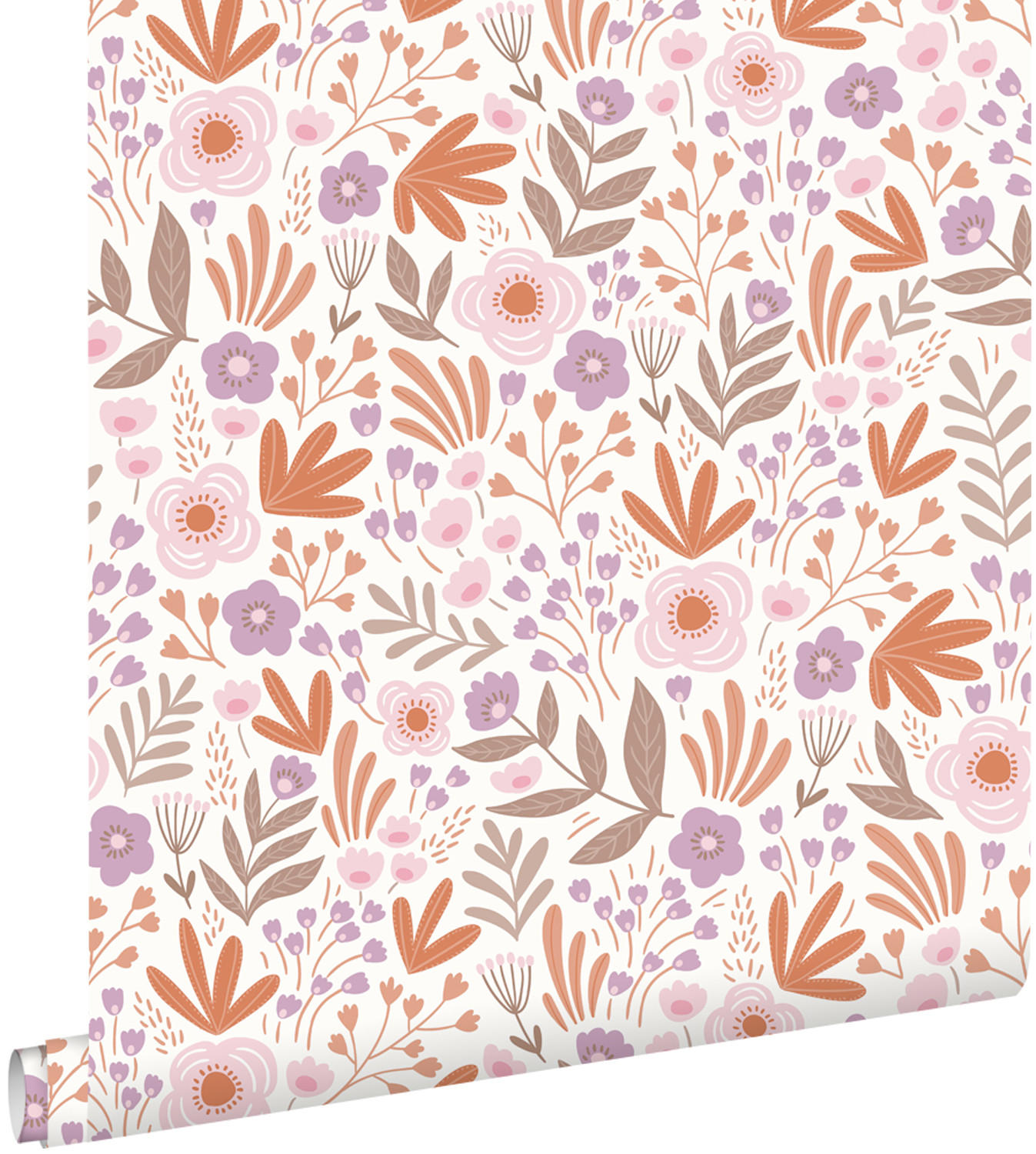 TAPETE Blumen 50 x 900 cm - Orange, Papier (50/900cm) - ESTAhome