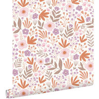 TAPETE Blumen 50 x 900 cm - Orange, Papier (50/900cm) - ESTAhome