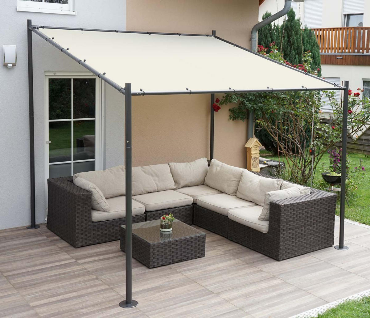 PERGOLA-GESTELL Schwarz - Schwarz, Metall (310/284/295cm) - MCW