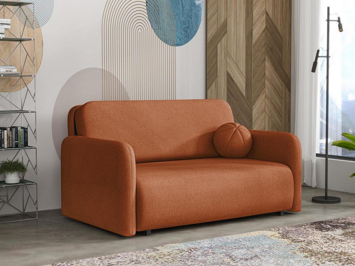 SCHLAFSOFA Viva Sun III - Schwarz/Orange, Holz/Textil (150/85/103cm) - MIRJAN24
