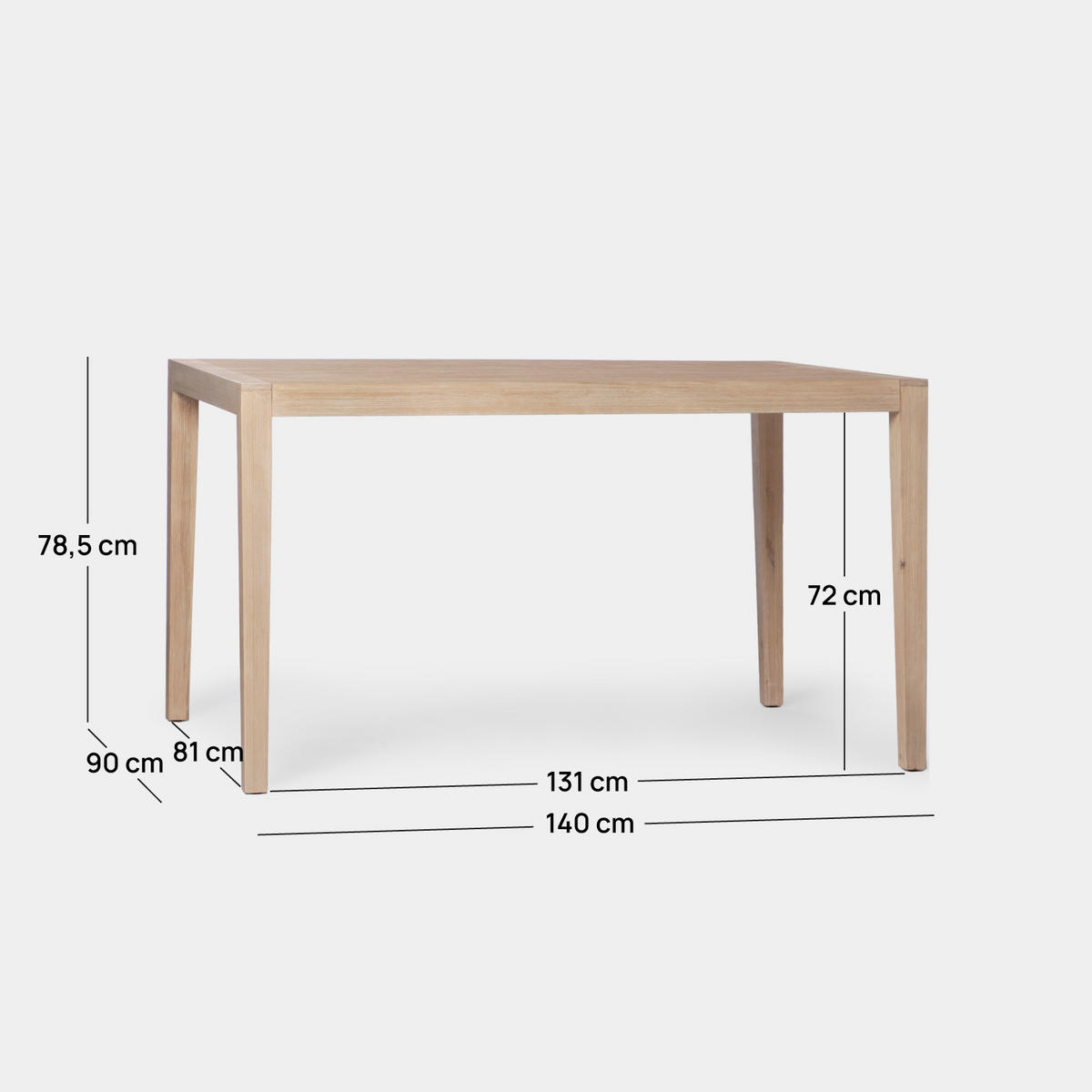 ESSTISCH Mara Natürlich 140 cm x 78,5 cm - Naturfarben, Holzwerkstoff (90/140/78cm) - Klast Home