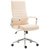 DREHSTUHL Lederlook creme - Chromfarben/Creme, Textil/Metall (58/105/66cm) - CLP