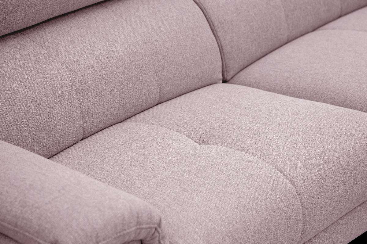 RELAXSOFA MATERA 3-Sitzer mit 2 Relaxfunktionen, rosa - Schwarz/Rosa, Holzwerkstoff/Textil (212/82/103cm) - Courtois Laville